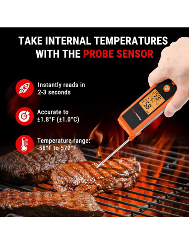 Termómetro ThermoPro TP420 2-en-1 Infrarrojo y Sonda