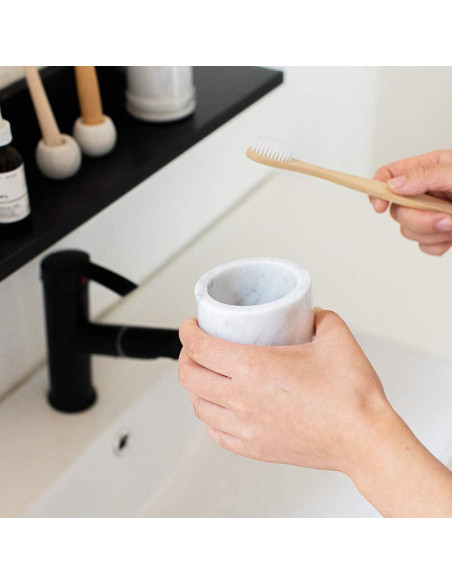 Soporte para Cepillos de Dientes JIMEI de Mármol Natural 7,01 cm