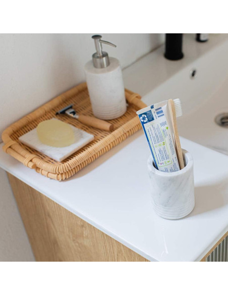 Soporte para Cepillos de Dientes JIMEI de Mármol Natural 7,01 cm