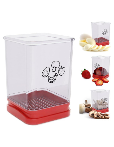 Cortador de Frutas TEWODILA Acero Inoxidable 1 PCS Rojo Cortador de Frutas TEWODILA Acero Inoxidable 1 PCS Rojo