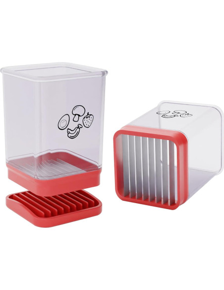 Cortador de Frutas TEWODILA Acero Inoxidable 1 PCS Rojo Cortador de Frutas TEWODILA Acero Inoxidable 1 PCS Rojo