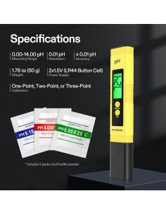 Medidor de pH Digital VIVOSUN Tipo Pen Alta Precisión 2