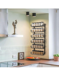 Estante de Especias Ajustable SWOMMOLY 6 Niveles Negro 2