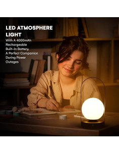 Lámpara LED Portátil Outlery 4000mAh IP44 25.9 cm Negra 2