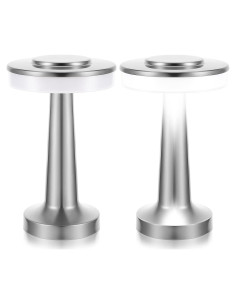 Juego de 2 Lámparas de Mesa LED Riakrum Plata Táctil 3 Colores