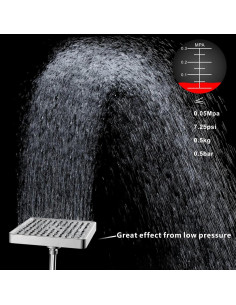 Cabezal de Ducha Alta Presión Voolan Cuadrado Cromo 2