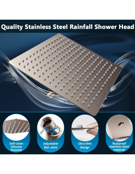 Cabezal de Ducha de Lluvia 30 cm HUUKE Niquel Cepillado