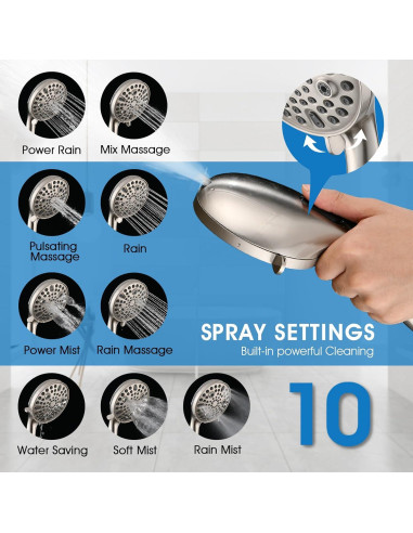 Cabezal de Ducha PDPBath 12" (30,48 cm) con Spray de Mano