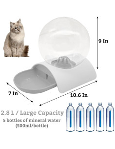 Dispensador de Agua Automático Hamiledyi 2.8L para Mascotas 2