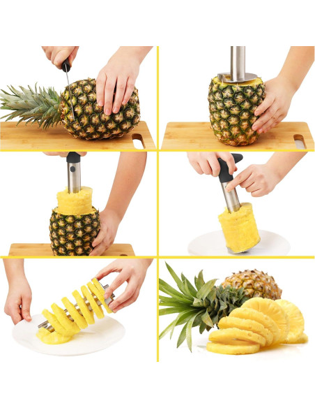 Cortador de Piña Zulay Kitchen Acero Inoxidable Negro 24.5cm