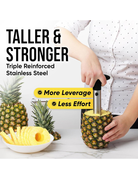 Cortador de Piña Zulay Kitchen Acero Inoxidable Negro 24.5cm