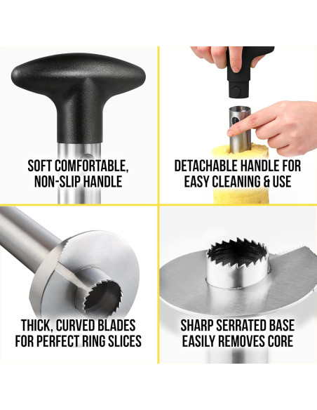 Cortador de Piña Zulay Kitchen Acero Inoxidable Negro 24.5cm