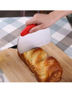 Raspador de Masa Profesional XoYoZo Acero Inoxidable Rojo 2