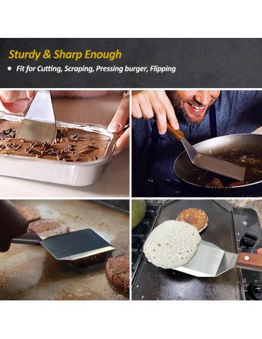 Juego de Espátulas de Acero Inoxidable Vovoly 3 Piezas