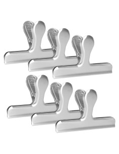 Paquete de 6 Clips Bulldog de Acero Inoxidable 12 cm