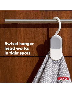 OXO Good Grips Juego de 3 Clips Colgantes Blancos 12cm 2