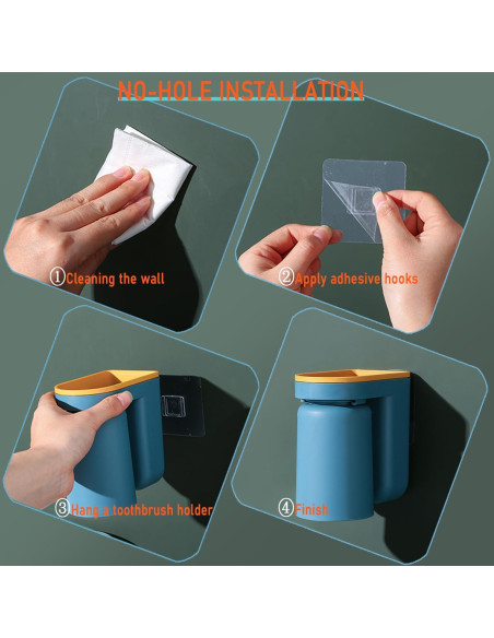 Soporte de cepillo de dientes Buyscoolee 2 en 1 Verde Amarillo