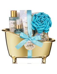 Cesta de Regalo de Spa Aqua Elegante - Set de 9 Piezas Jazmín y Lavanda