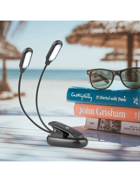 Luz de Libro Clip-on GLORIOUS-LITE 10 LED 3 Colores Ajustables