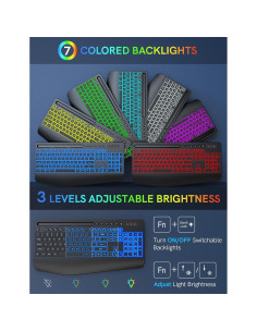 Combo Teclado y Ratón Inalámbrico Trueque RGB Ergonómico 2