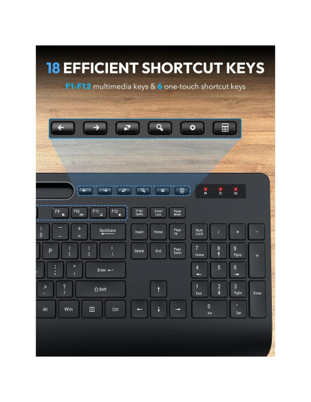 Combo Teclado y Ratón Inalámbricos SABLUTE Ergonómico