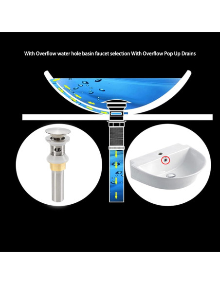 Desagüe de lavabo Rockgoya acero inoxidable niquelado 26 cm