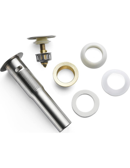 Desagüe de lavabo Rockgoya acero inoxidable niquelado 26 cm