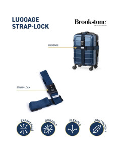 Correa de Equipaje Brookstone 2-en-1 con Candado TSA Azul 2