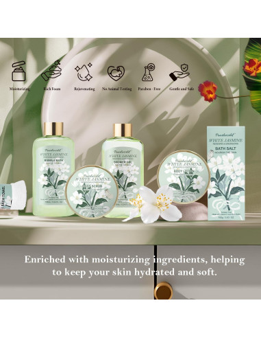 Set de Regalo de Baño Jazmín PearlWorld - 9 Piezas Spa