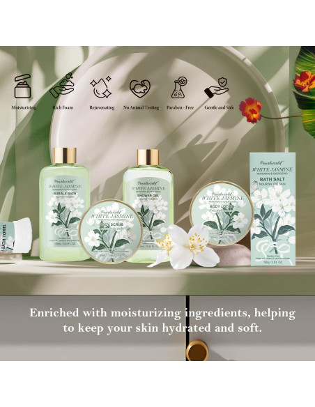 Set de Regalo de Baño Jazmín PearlWorld - 9 Piezas Spa