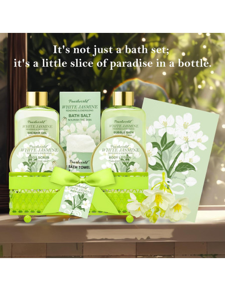 Set de Regalo de Baño Jazmín PearlWorld - 9 Piezas Spa
