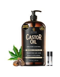 Aceite de Ricino Puro INFINA ESSENTIALS 473 ml - Hidratante