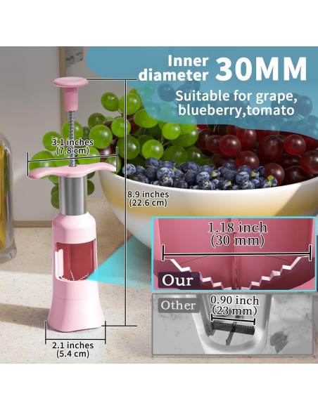 Cortador de Uvas Newness Rosa para Niños 1-3 Años