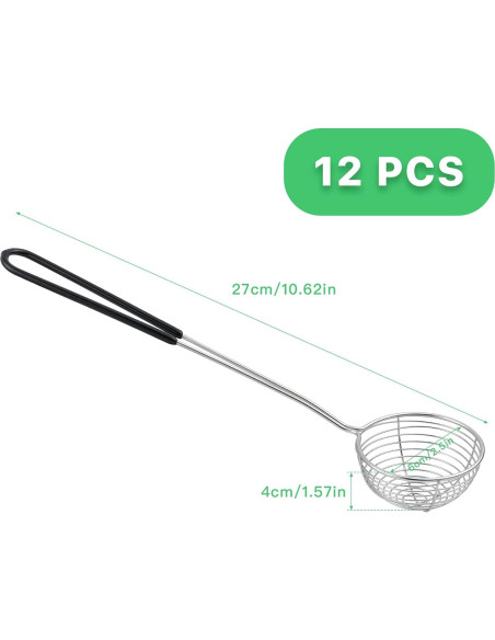 12 Cucharas Coladoras Acero Inoxidable Worldity 6.35 cm