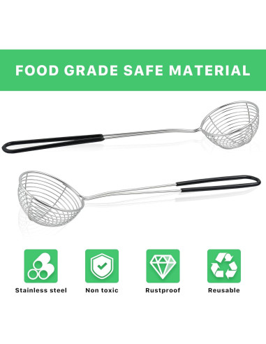 12 Cucharas Coladoras Acero Inoxidable Worldity 6.35 cm