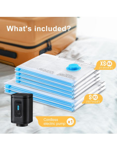 Combo 6 Bolsas de Vacío UPGOGO para Viaje con Bomba Eléctrica 2