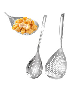 Juego de 2 Cucharas Ranuradas Acero Inoxidable WY LIGHTING