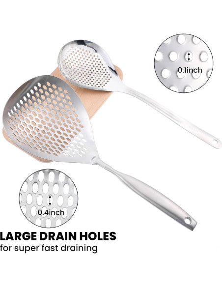 Juego de 2 Cucharas Ranuradas Acero Inoxidable WY LIGHTING