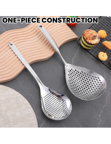 Juego de 2 Cucharas Ranuradas Acero Inoxidable WY LIGHTING