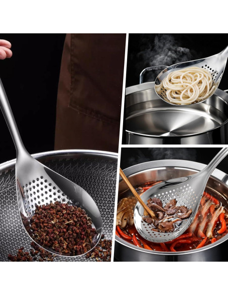 Juego de 2 Cucharas Ranuradas Acero Inoxidable WY LIGHTING