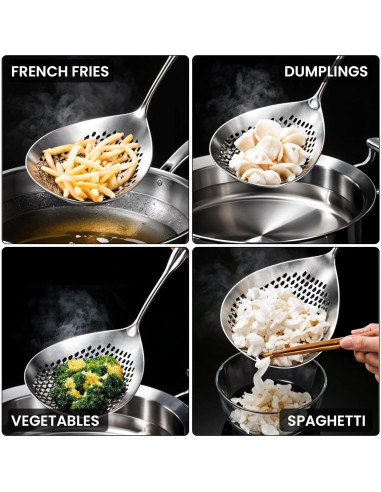 Juego de 2 Cucharas Ranuradas Acero Inoxidable WY LIGHTING