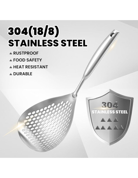 Juego de 2 Cucharas Ranuradas Acero Inoxidable WY LIGHTING