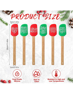 Espátulas de Silicona de Navidad Patelai - 6 Piezas 2