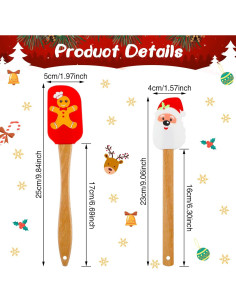 Espátulas de Silicona de Navidad Patelai - 6 Piezas 2