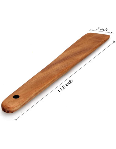 Espátula de Madera de Teca Ayiaren 30 cm Utensilio de Cocina