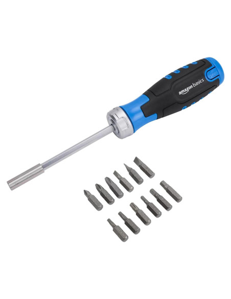 Destornillador Carraca Magnético 12 en 1 Amazon Basics