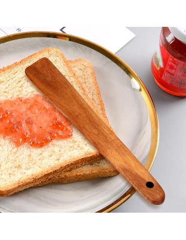 Espátula de Madera de Teca Ayiaren 30 cm Utensilio de Cocina