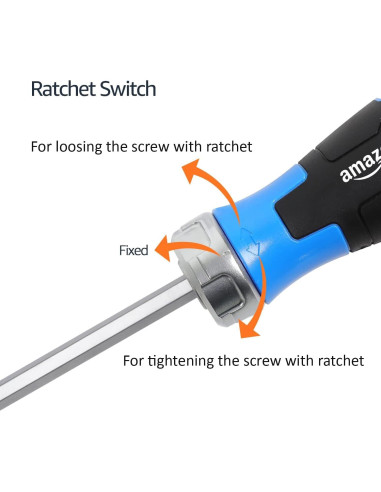 Destornillador Carraca Magnético 12 en 1 Amazon Basics
