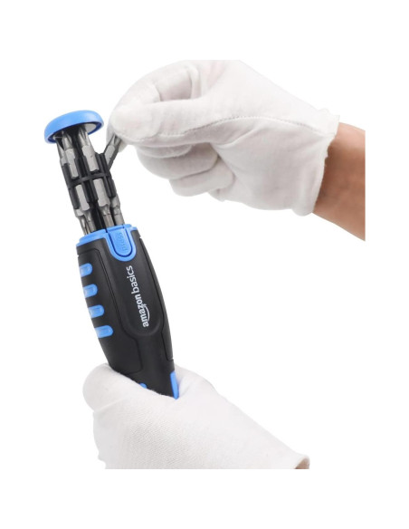 Destornillador Carraca Magnético 12 en 1 Amazon Basics