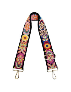 Correa de bolso ajustable TCOMVEZ bordado flores 5,08 cm
